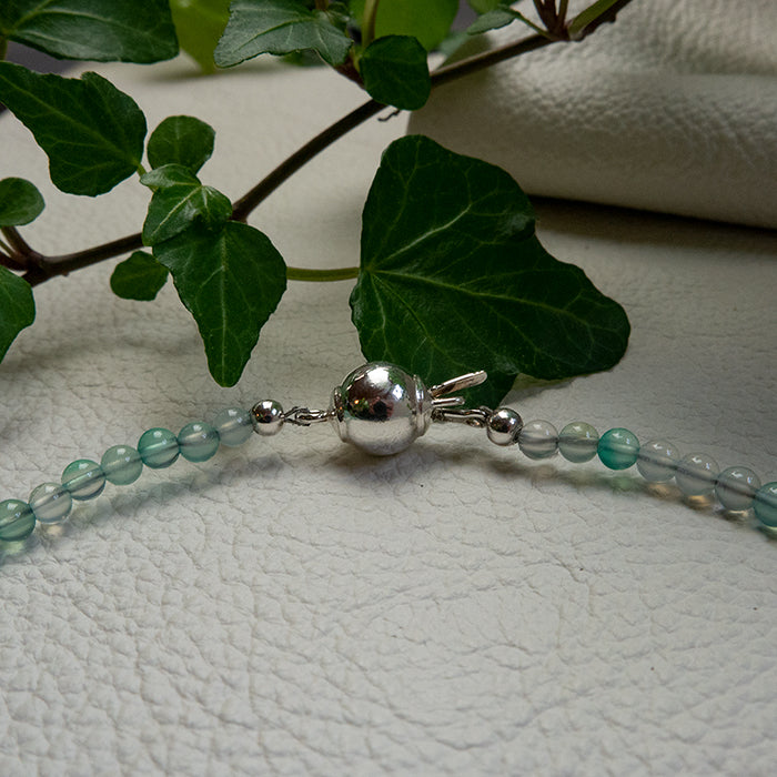 925 Zilveren edelsteen kralen collier. Handgemaakt collier uit de Forest collectie van Goudsmederij Goedbloed.