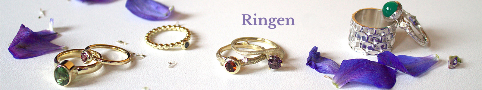 Zilveren en gouden ringen fijn design  met edelstenen of parels duurzaam en ethisch handgemaakt door Goudsmederij Goedbloed