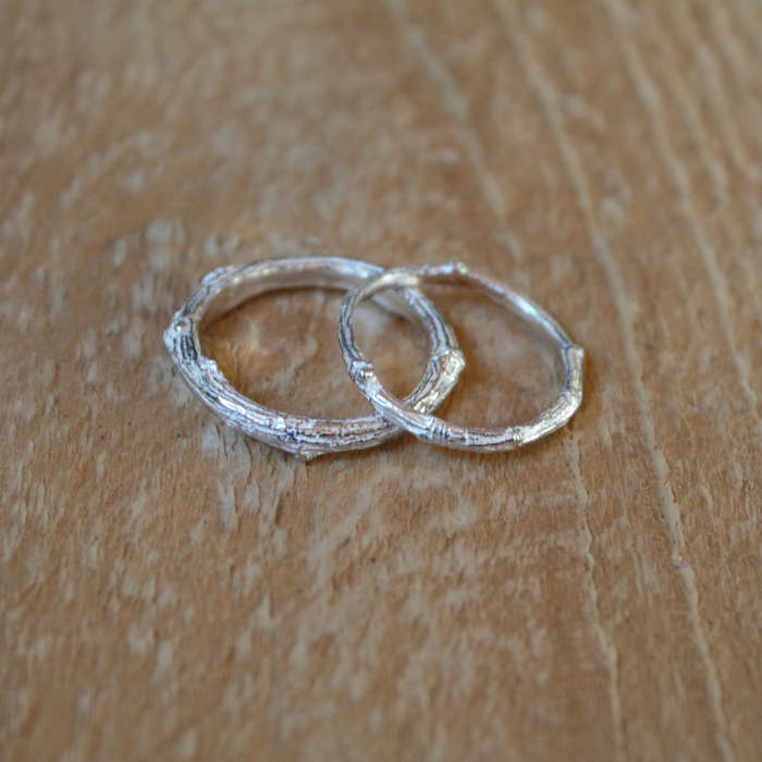 Trouwringen Forest & Forever handgemaakt door Goudsmederij Goedbloed