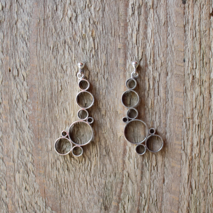 Forest Woodstock oorstekers van Zilver 925 handgemaakt door Goudsmederij Goedbloed